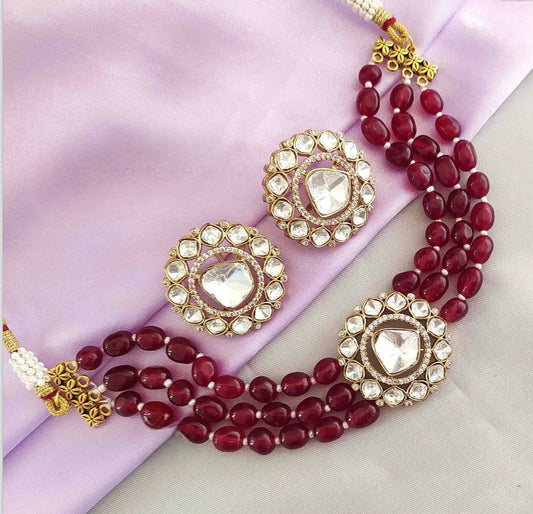 Ruby polki choker set