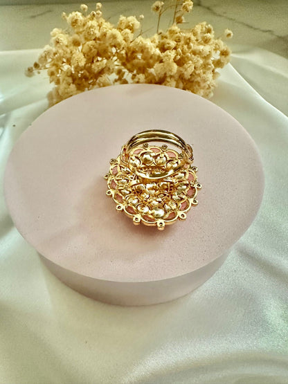 Pink Kundan ring