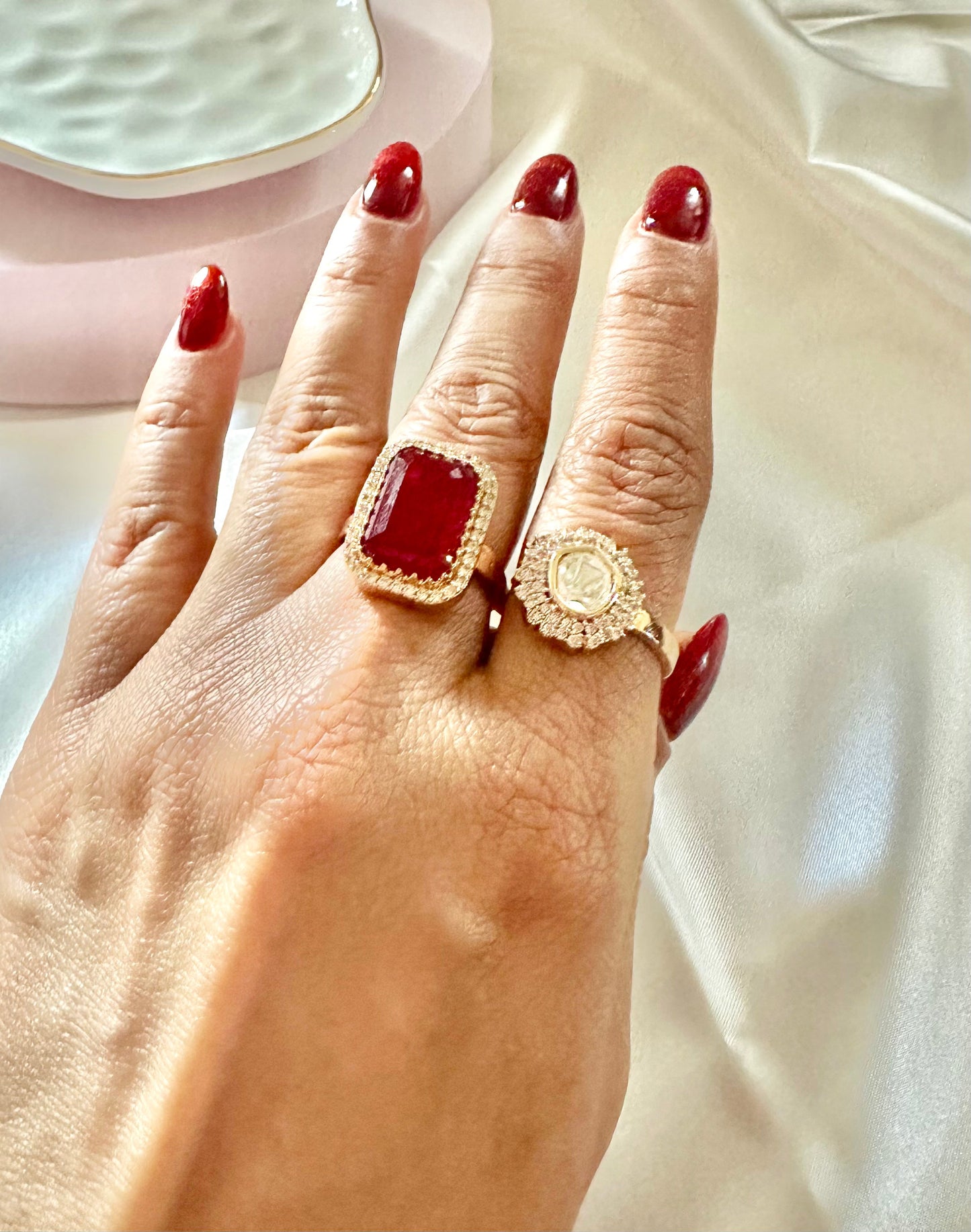 Ruby 2- finger ring