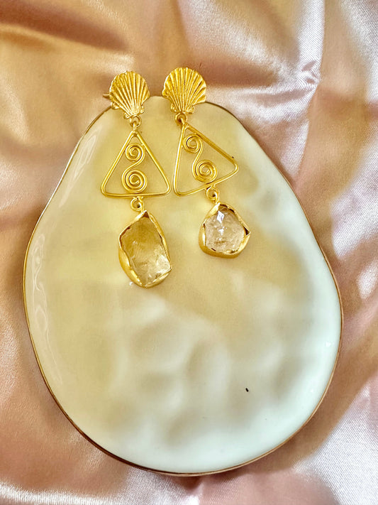 Clear stone earrings