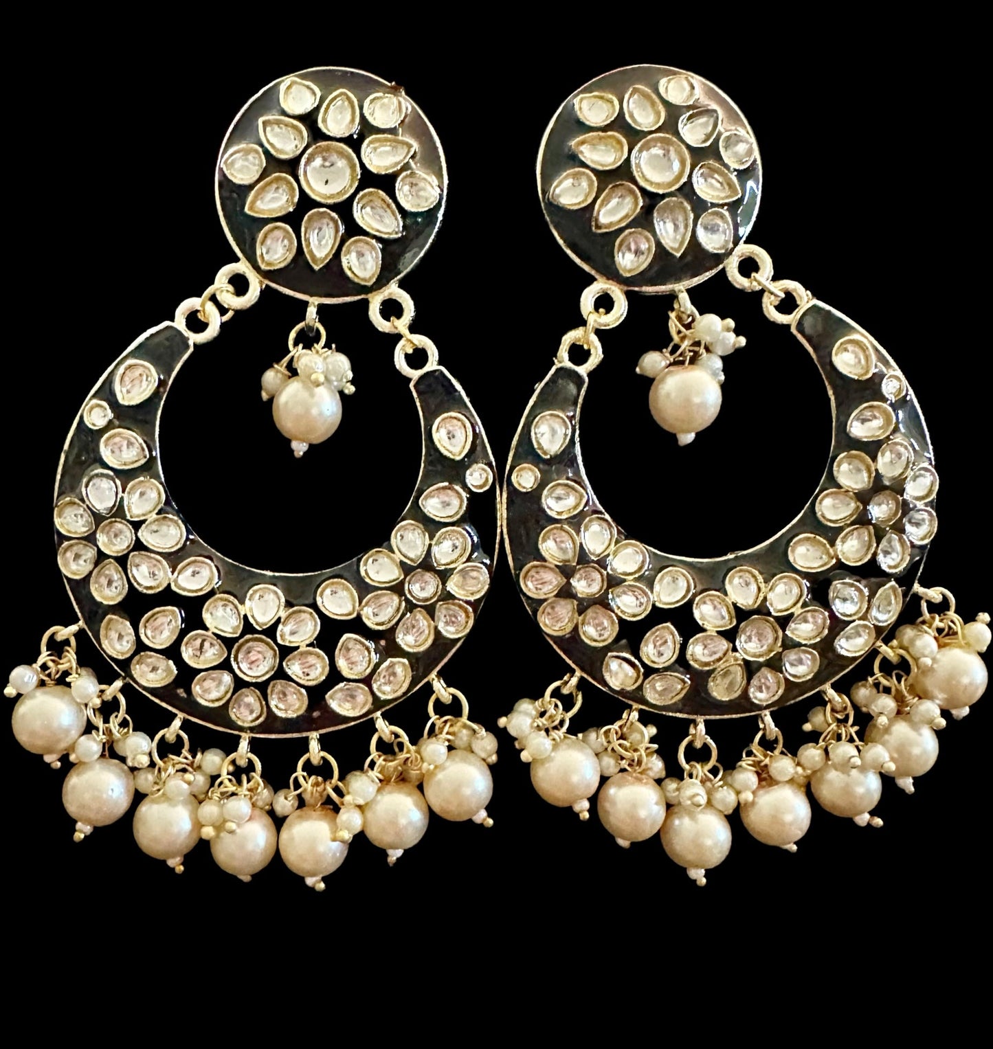 Black kundan chaand baalis