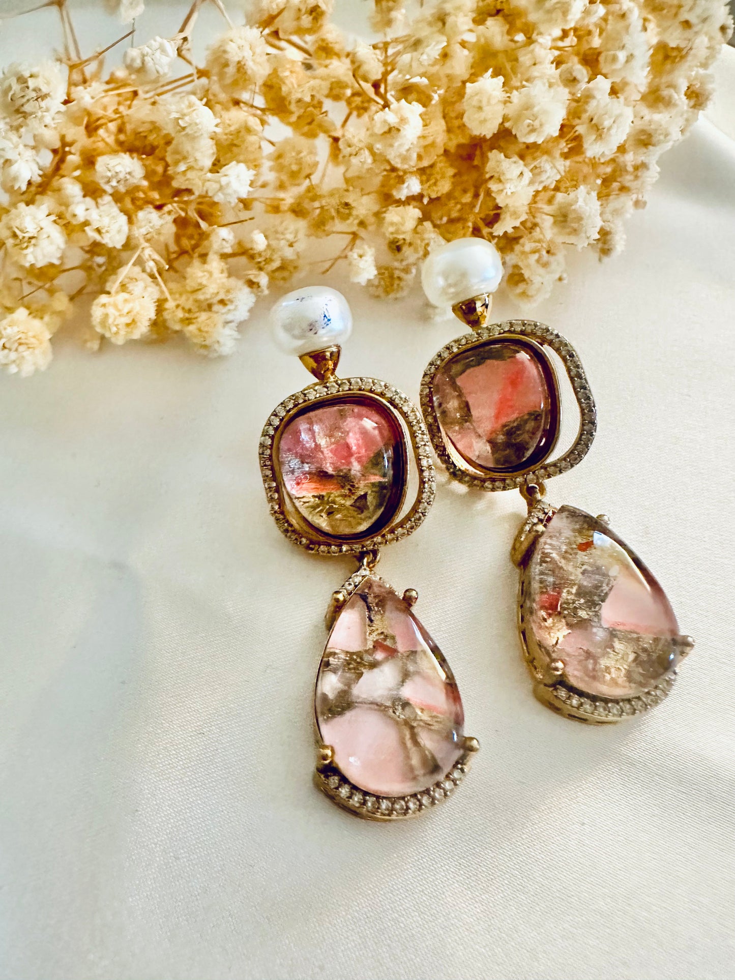 Pink dublate earrings