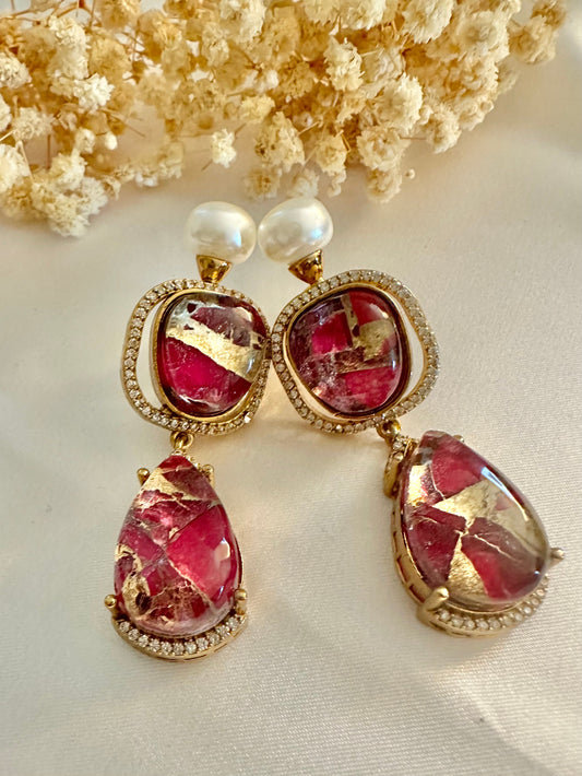 Dublate stone earrings