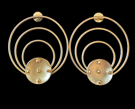 Gold finish circle earrings