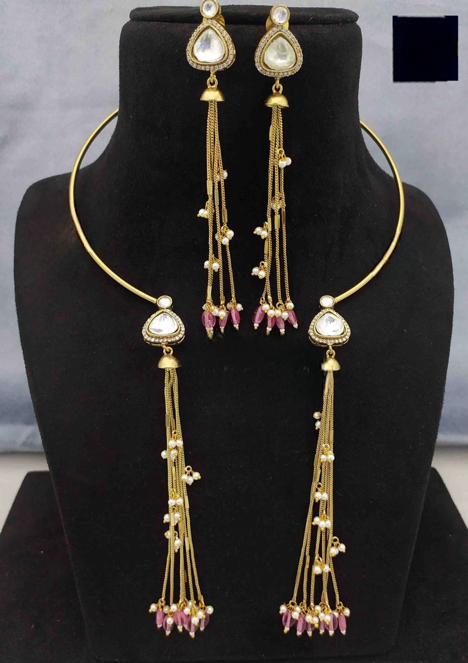 Pink hasli necklace set