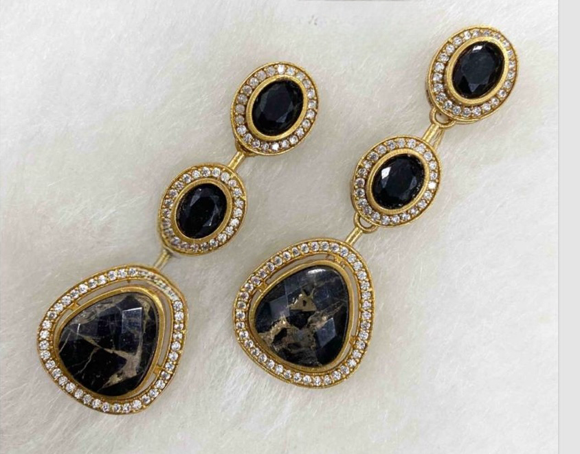 Black moissanite earrings