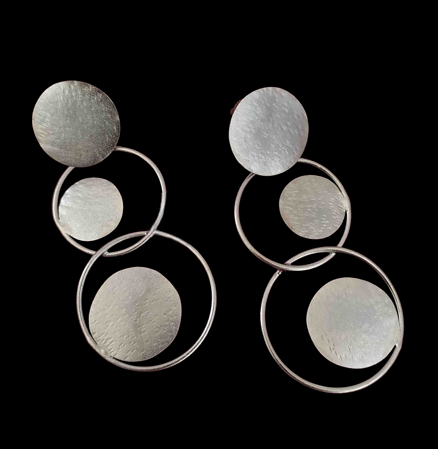 Silver grey contemporary earrings