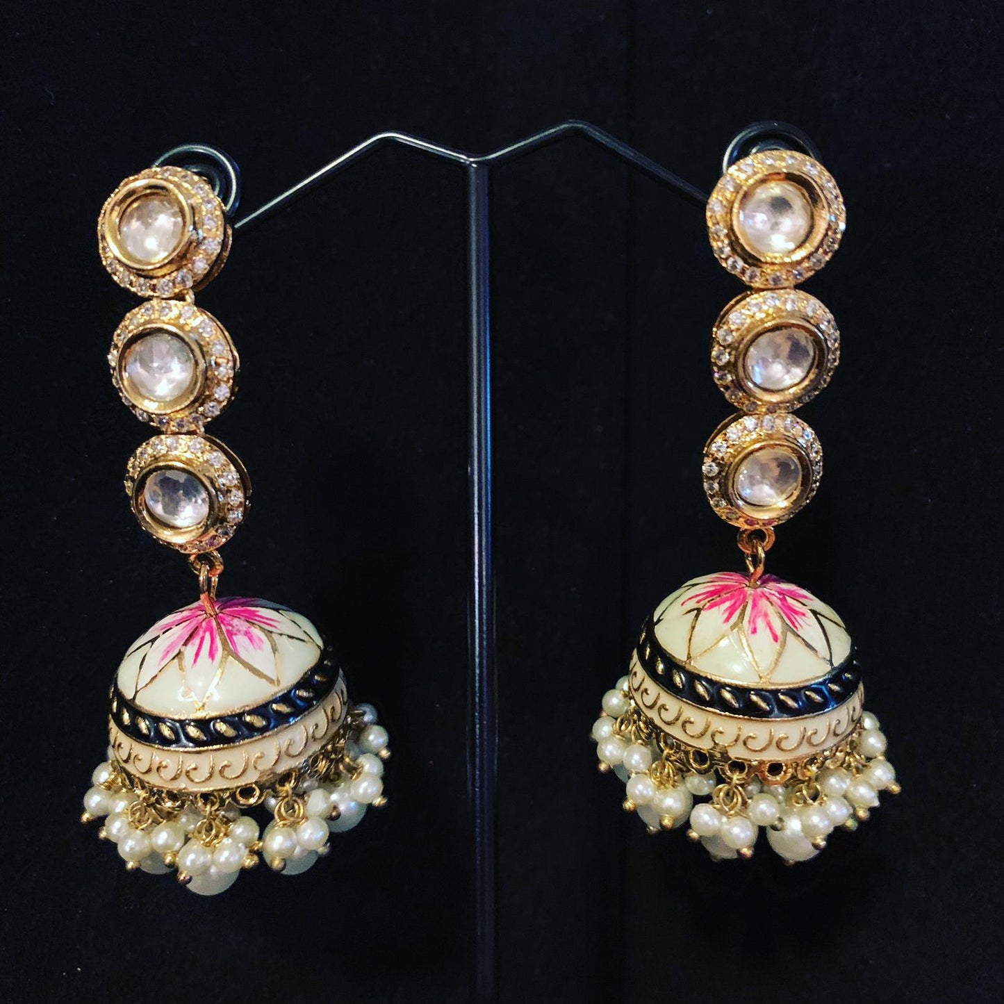 Meenakari Polki Jhumkaas