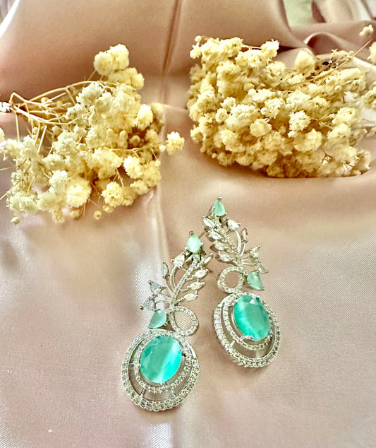 Aqua blue ad earrings