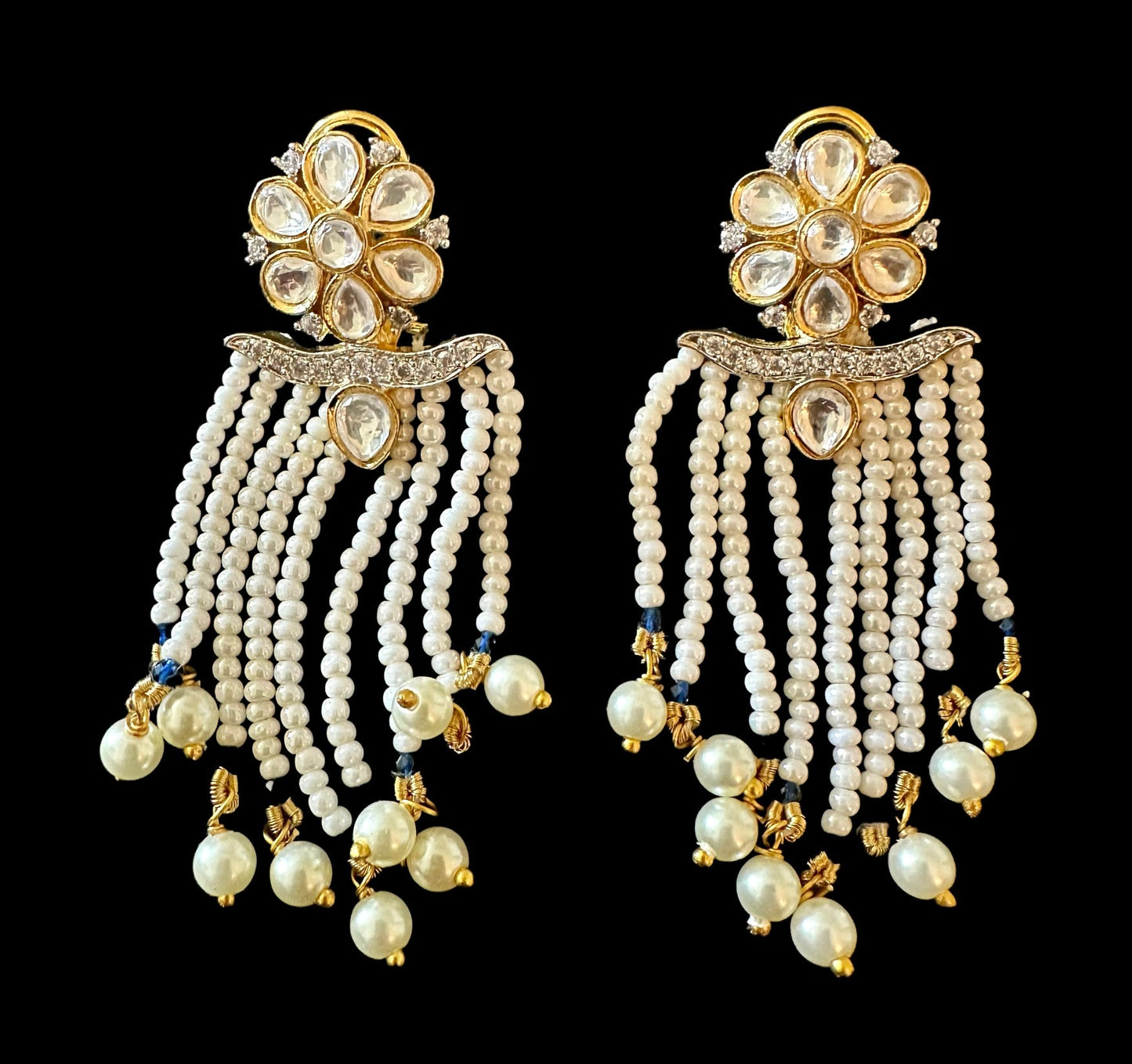 Kundan pearl earrings