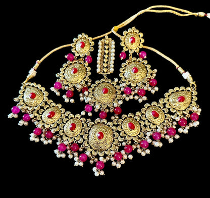 Fuchsia gold plated set