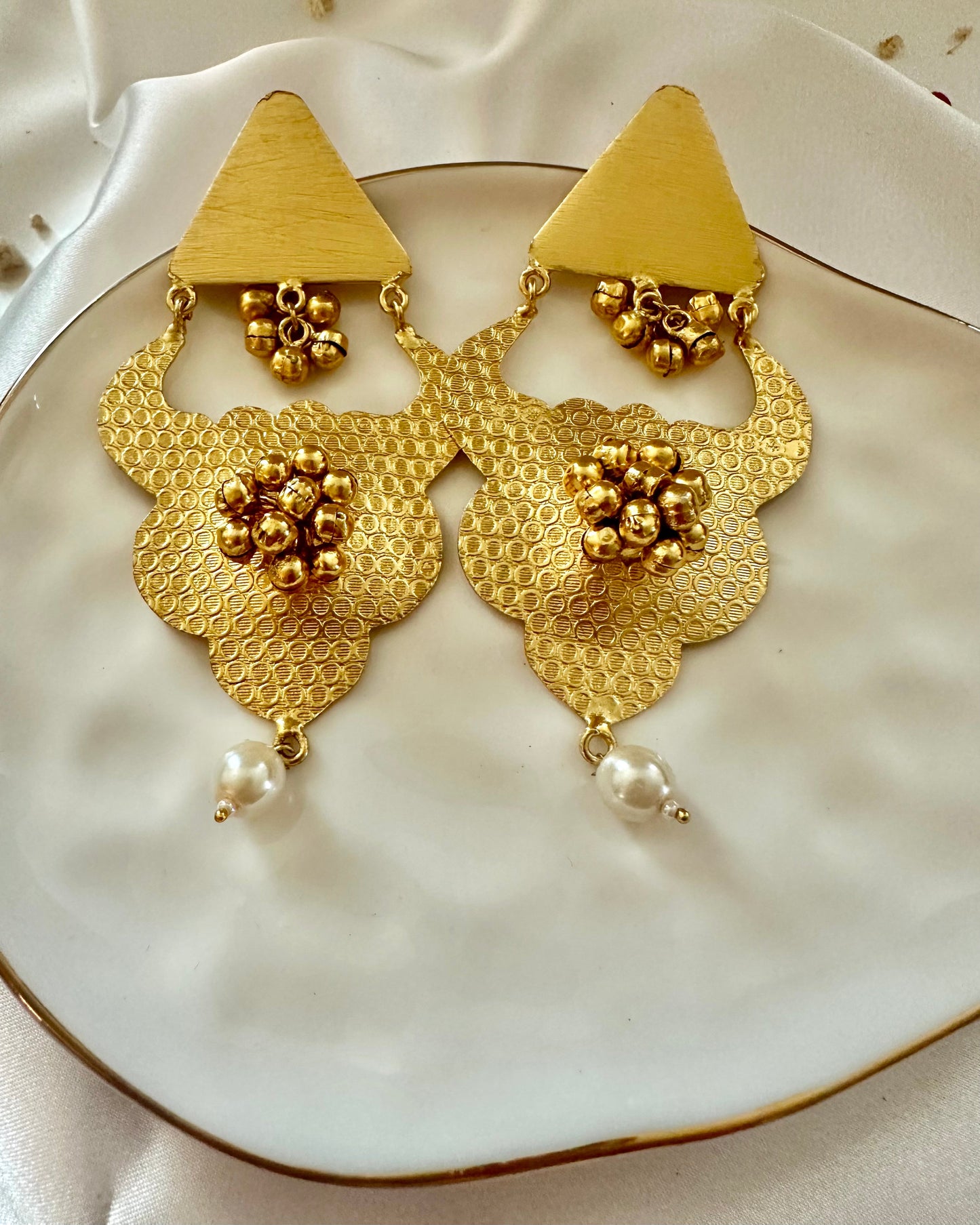 Matte gold finish earrings