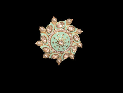 Turquoise kundan ring