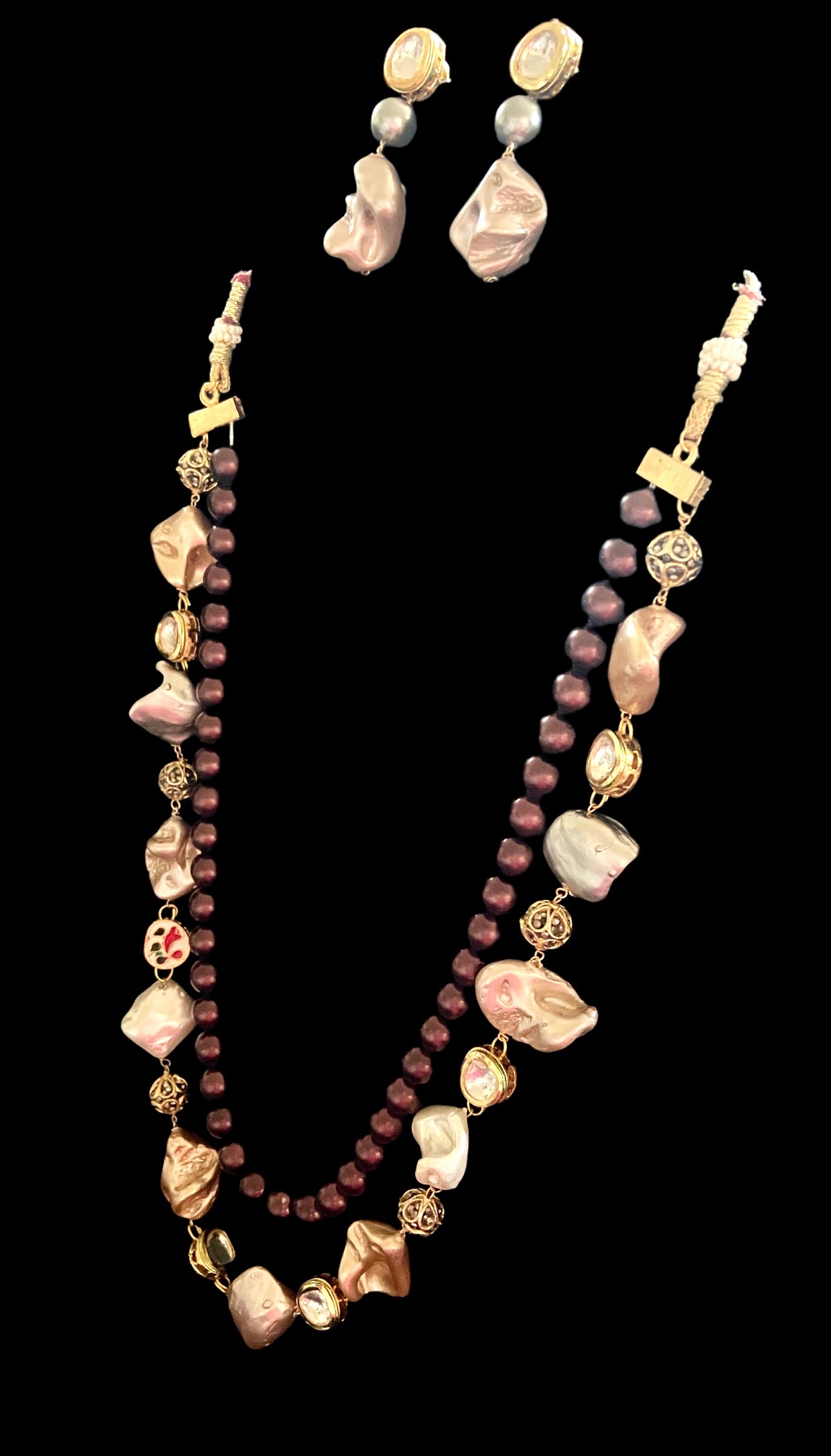 Agate stone necklace set