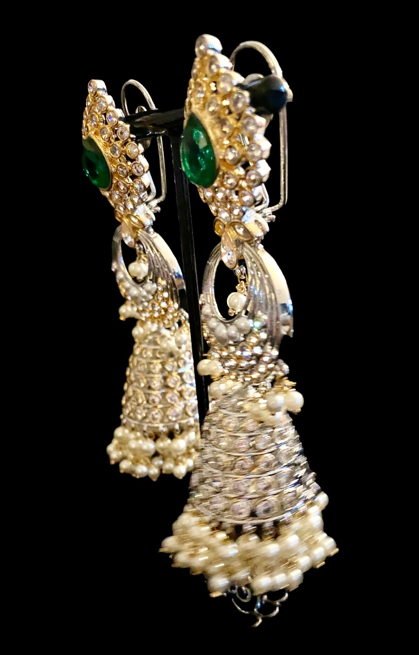 Emerald green jhumkaas