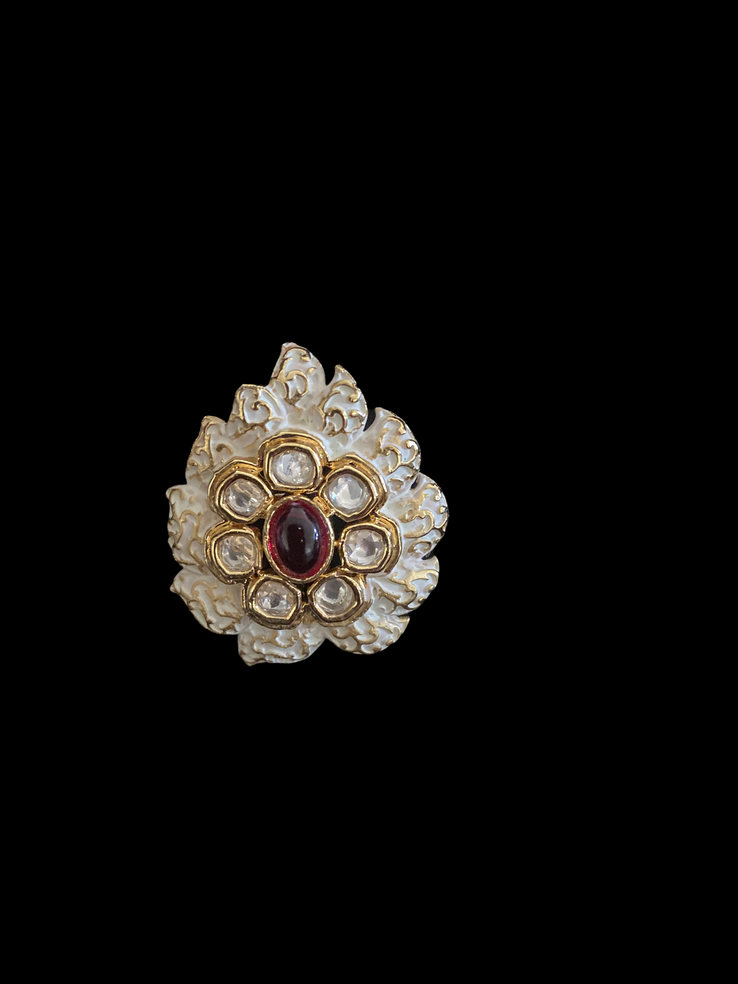 Ruby stone kundan ring