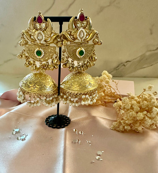 Gold plated jhumkaas