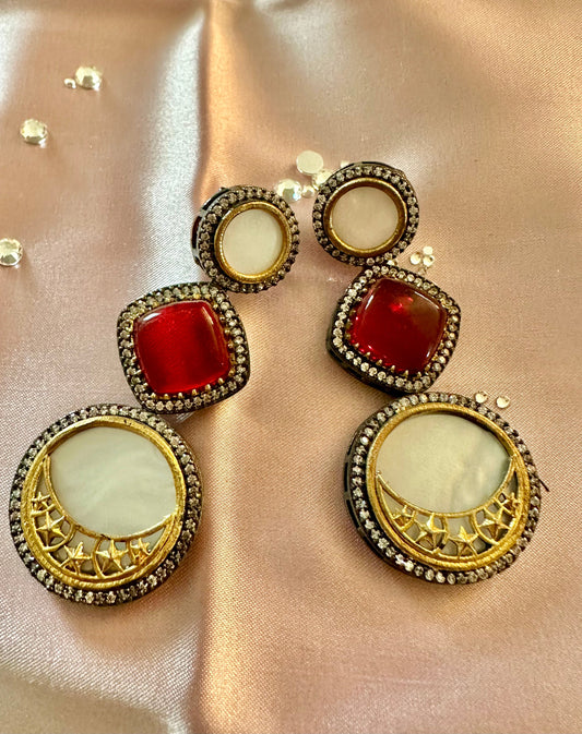 Mop ruby earrings