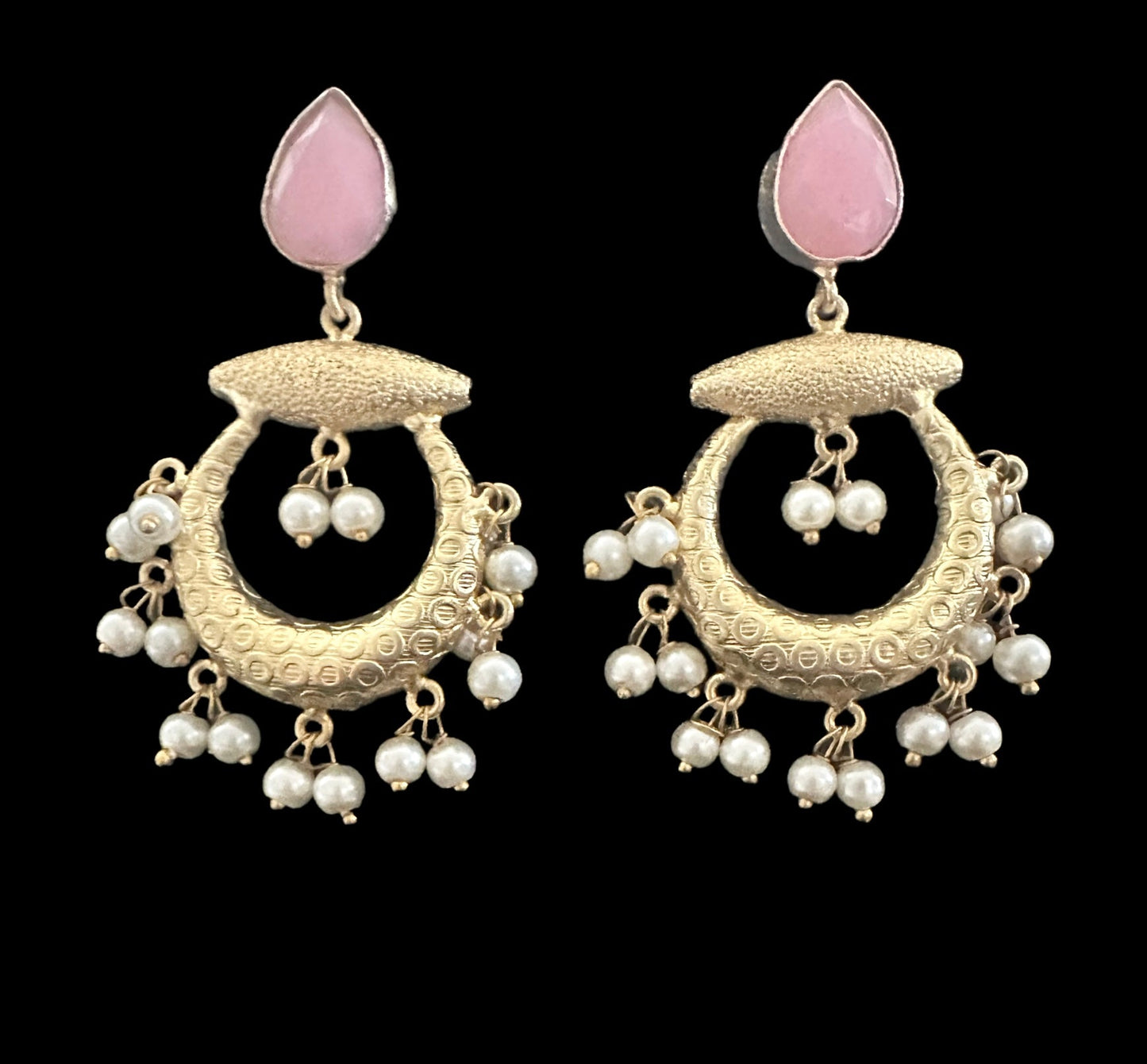 Pink stone earrings