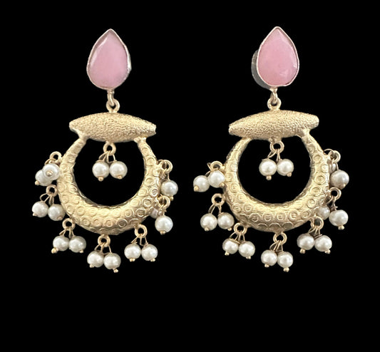 Pink stone earrings