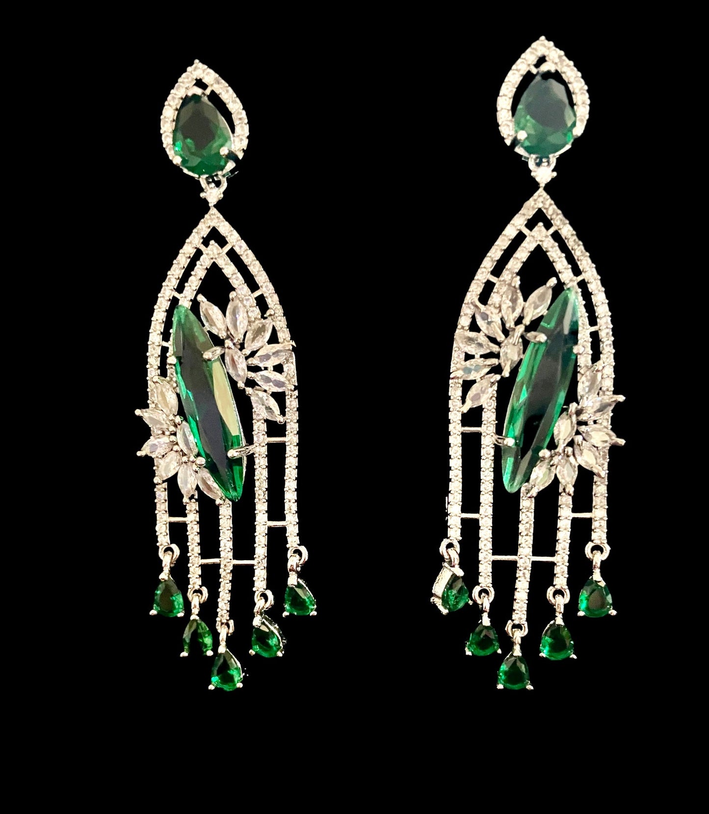 Emerald green earrings