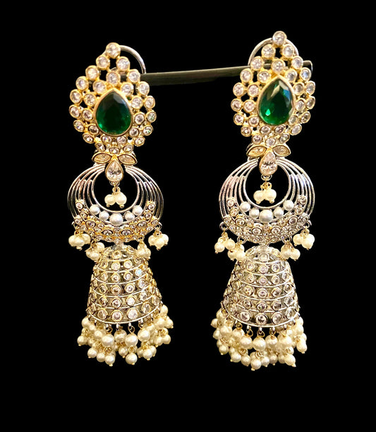 Emerald green jhumkaas