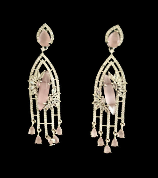 Pink diamente earrings