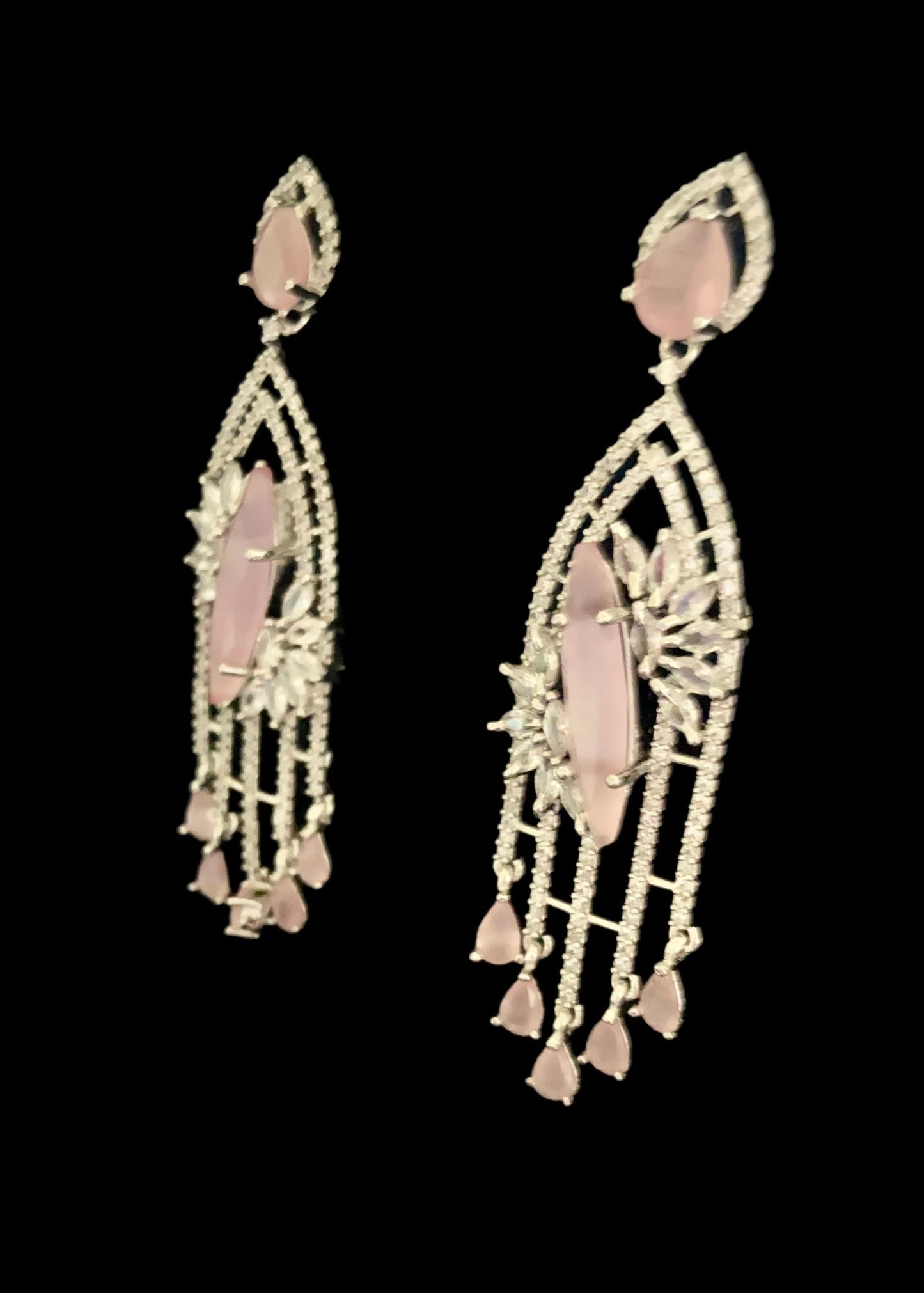 Pink diamente earrings