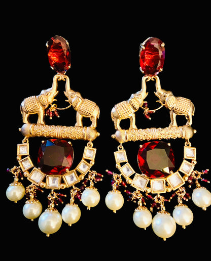 Ruby kundan earrings