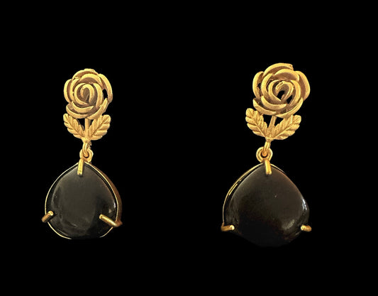 Black stone earrings